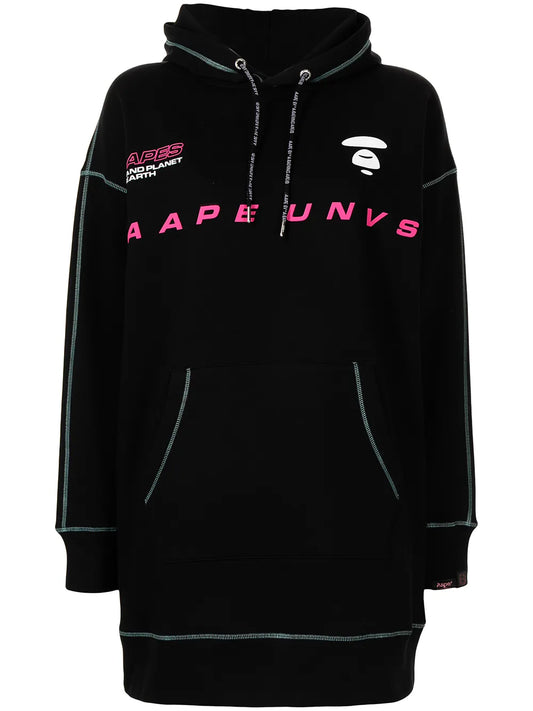 Logo Print Hooded Dress
