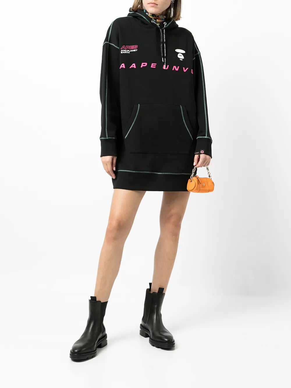 Logo Print Hooded Dress