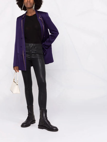Coated Skinny Trousers