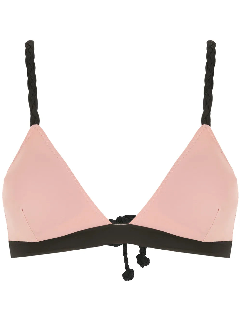 Contrast-Trim Triangle Bikini Top