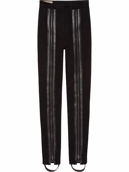 Zip-Detail Stirrup Trousers