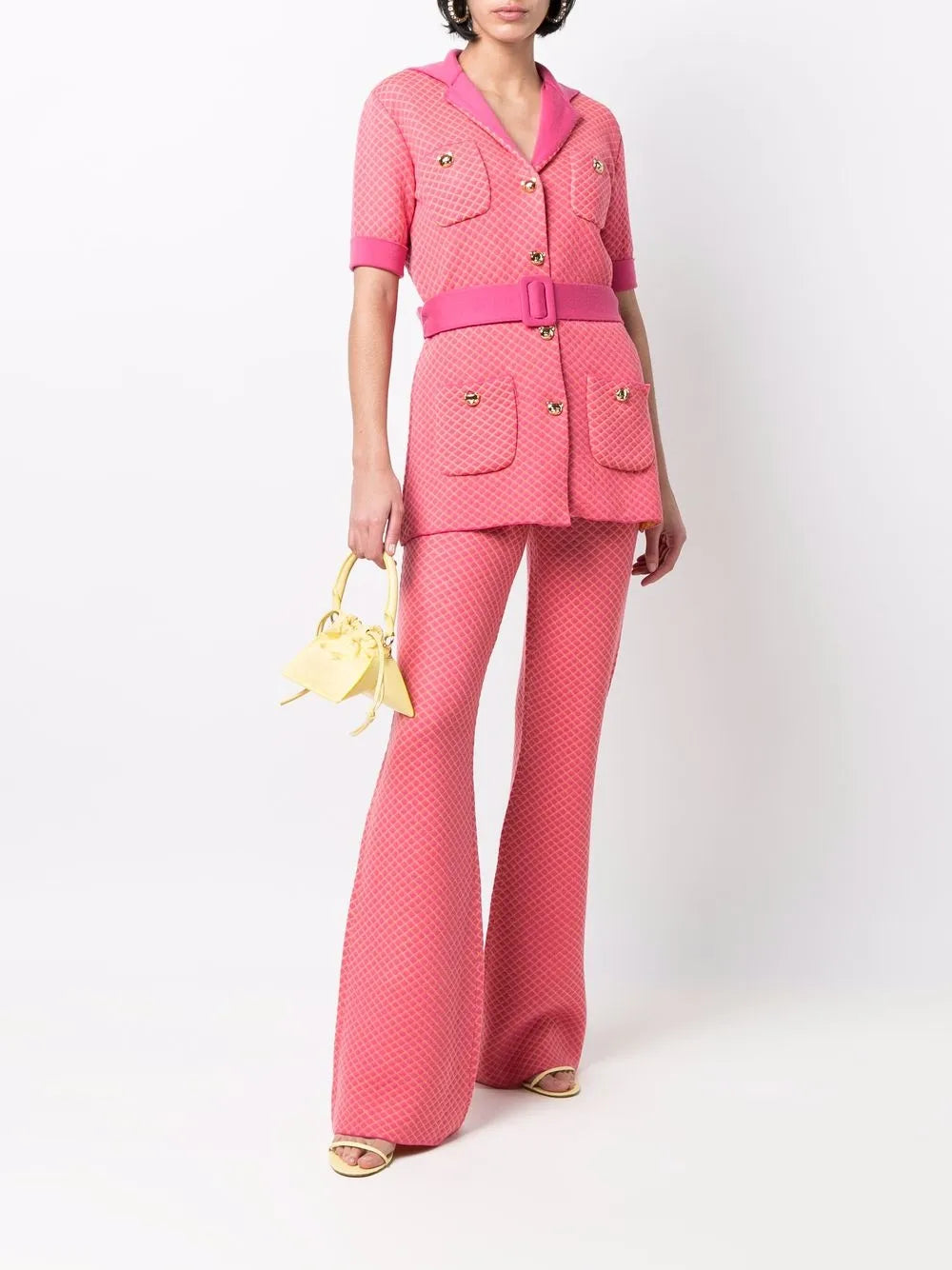 Flared Jacquard-Knit Trousers