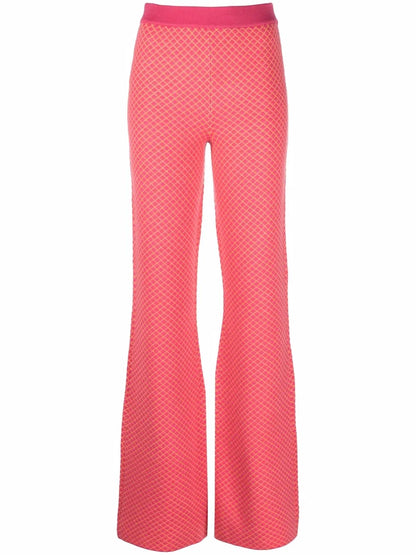 Flared Jacquard-Knit Trousers
