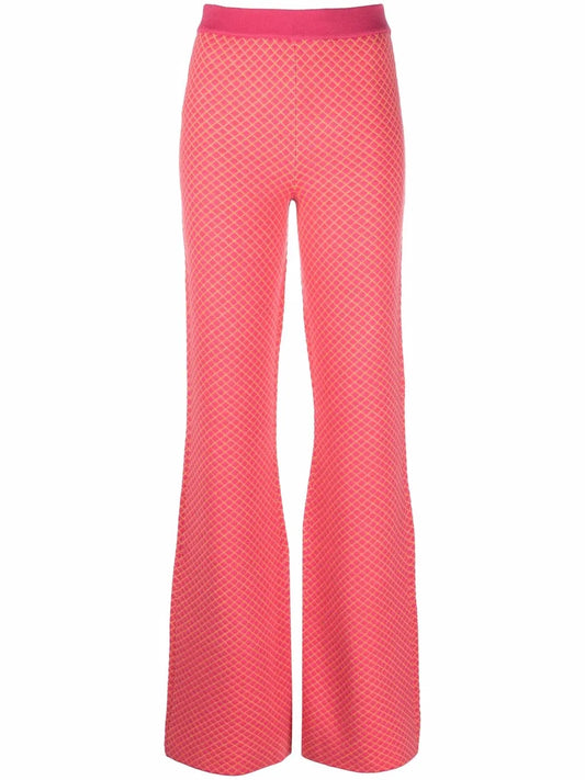 Flared Jacquard-Knit Trousers