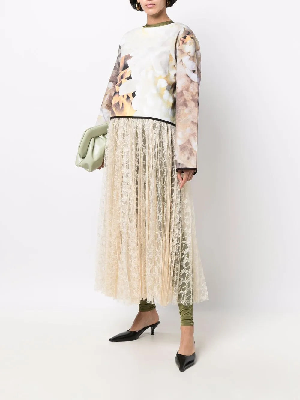 Floral-Print Crew Neck Sweatshirt
