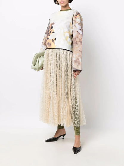 Floral-Print Crew Neck Sweatshirt