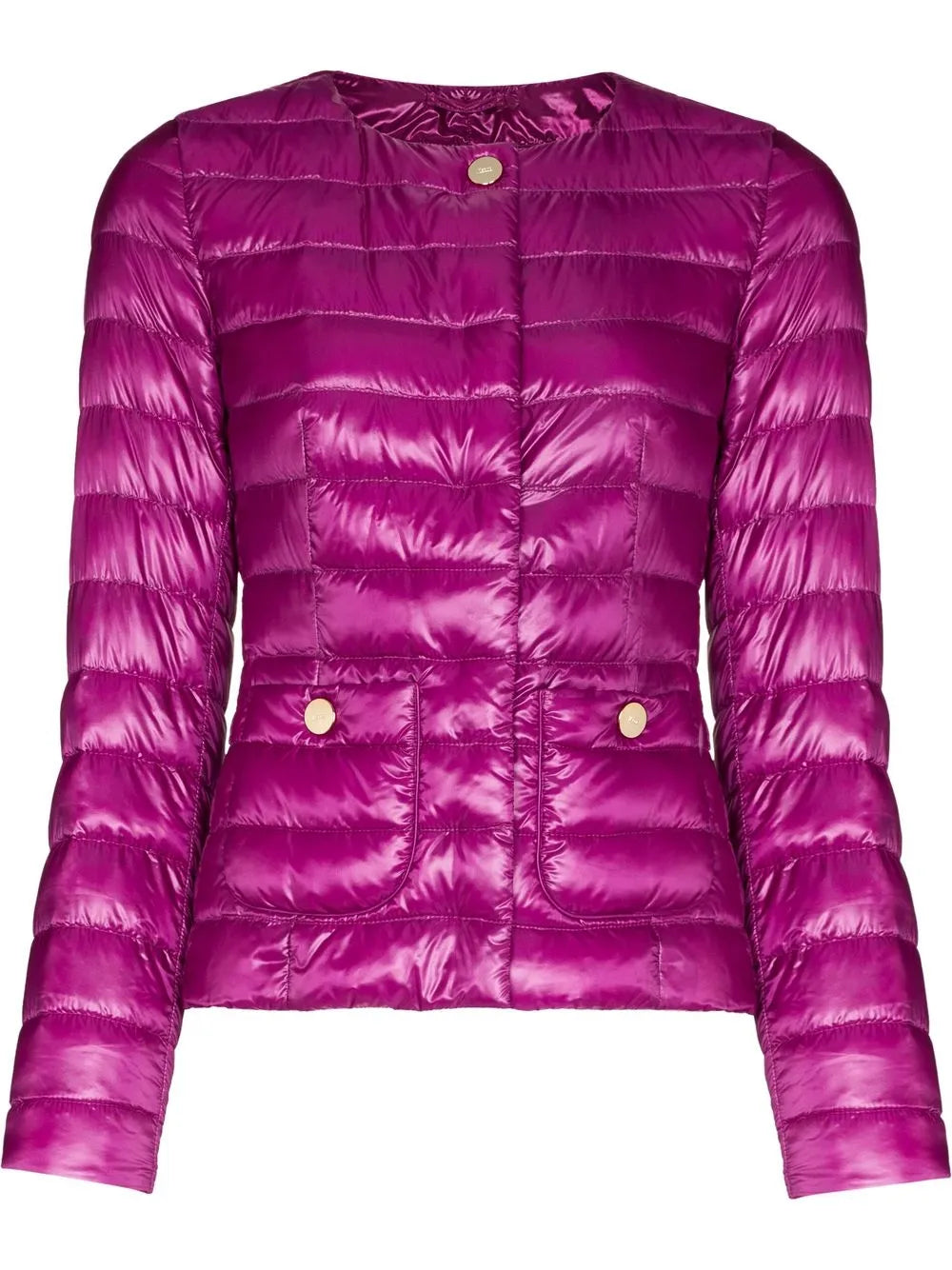 Quilted-Finish Fitted Jacket