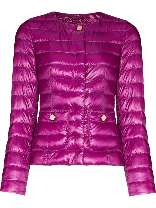Quilted-Finish Fitted Jacket