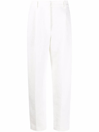 Linen-Cotton Tapered Trousers