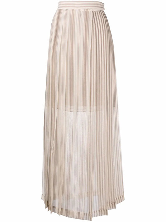 Layered Pleated Maxi Skirt