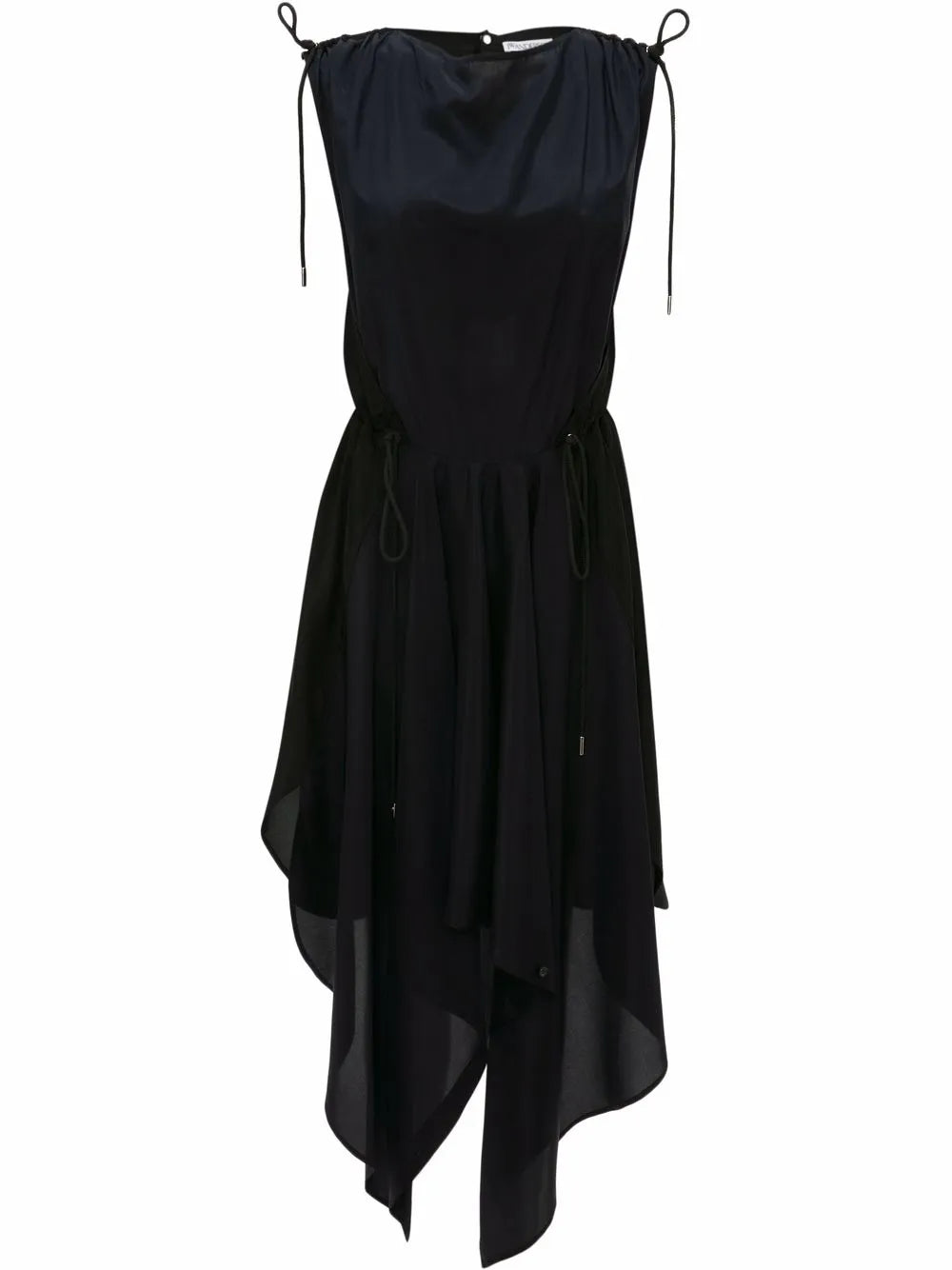 Asymmetric-Hem Midi Dress