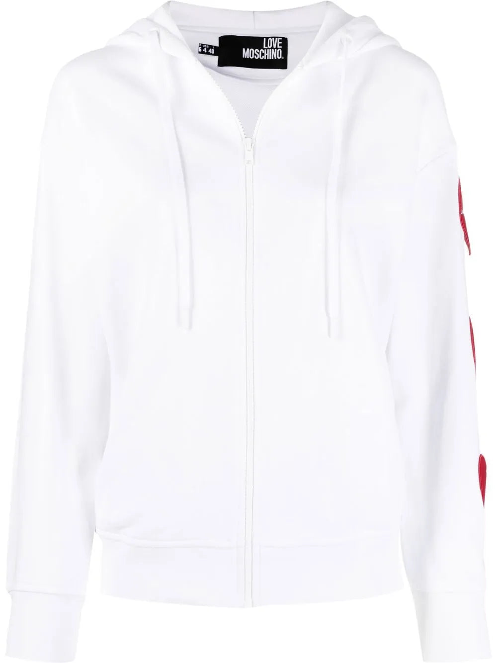 Heart-Patch Cut-Out Zipped Hoodie