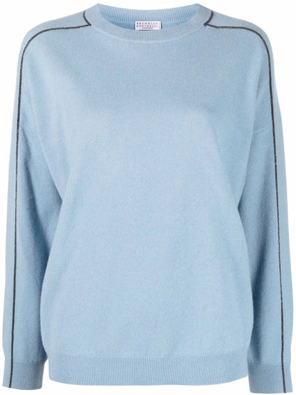 Monili-Trim Knitted Jumper