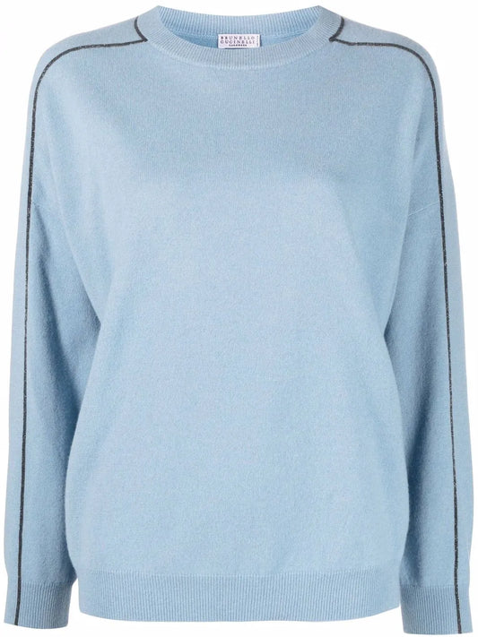 Monili-Trim Knitted Jumper