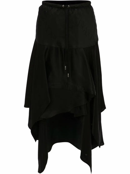 Layered Asymmetric Midi Skirt