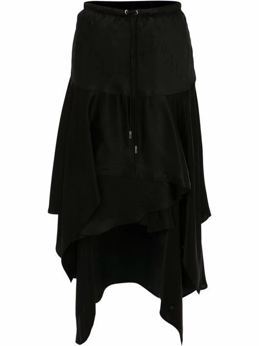 Layered Asymmetric Midi Skirt