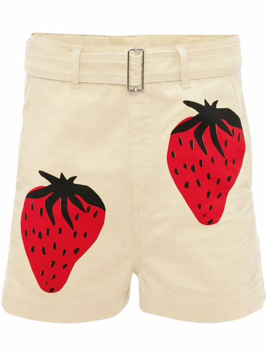 Strawberry-Print Chino Shorts