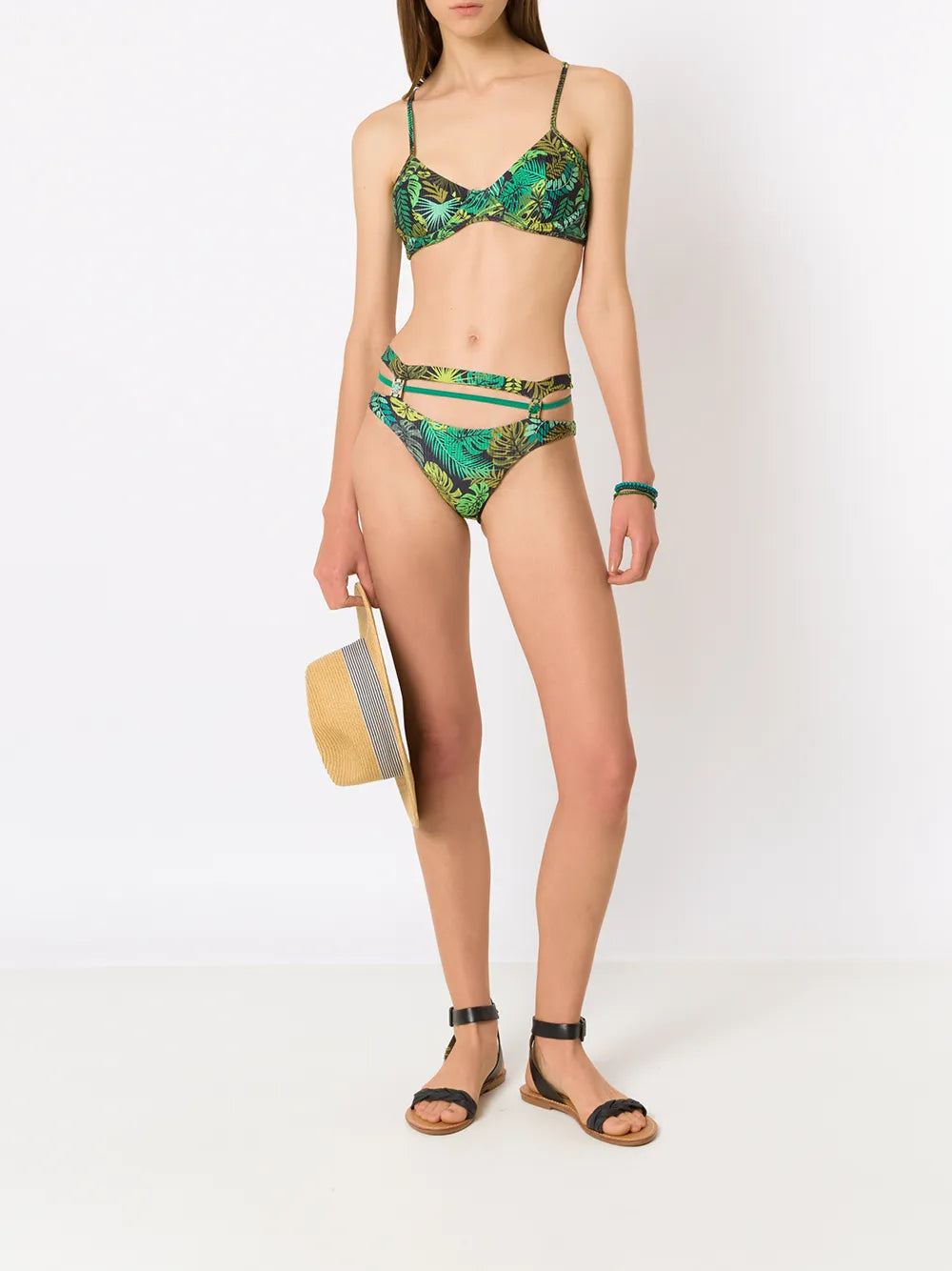 Tropical Print High Waisted Bikini