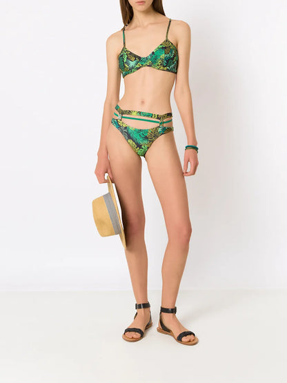 Tropical Print High Waisted Bikini