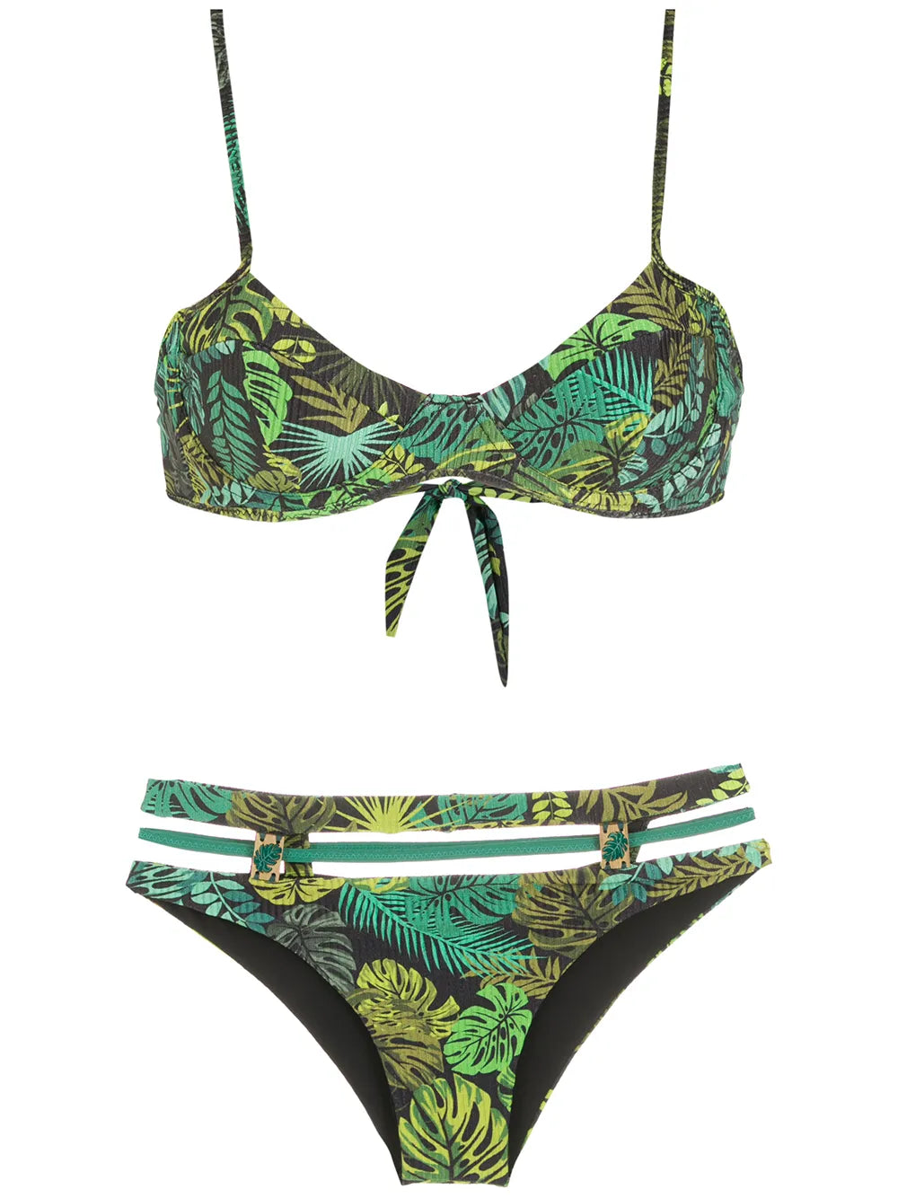 Tropical Print High Waisted Bikini