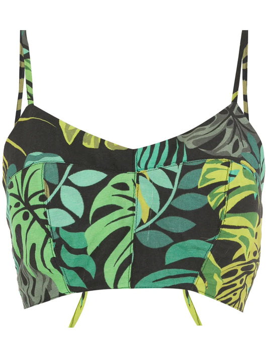 Tropical Print Cropped Top