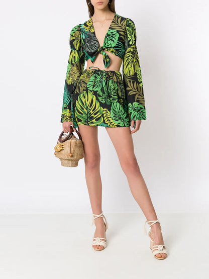 Tropical Print Skirt