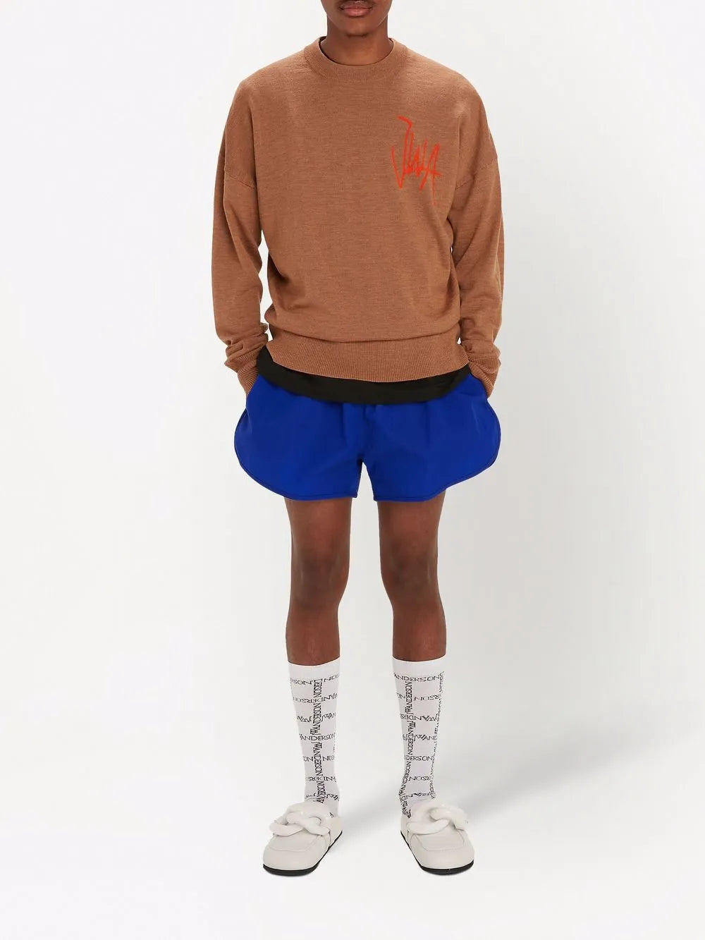 Intarsia-Logo Crew Neck Jumper