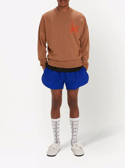 Intarsia-Logo Crew Neck Jumper
