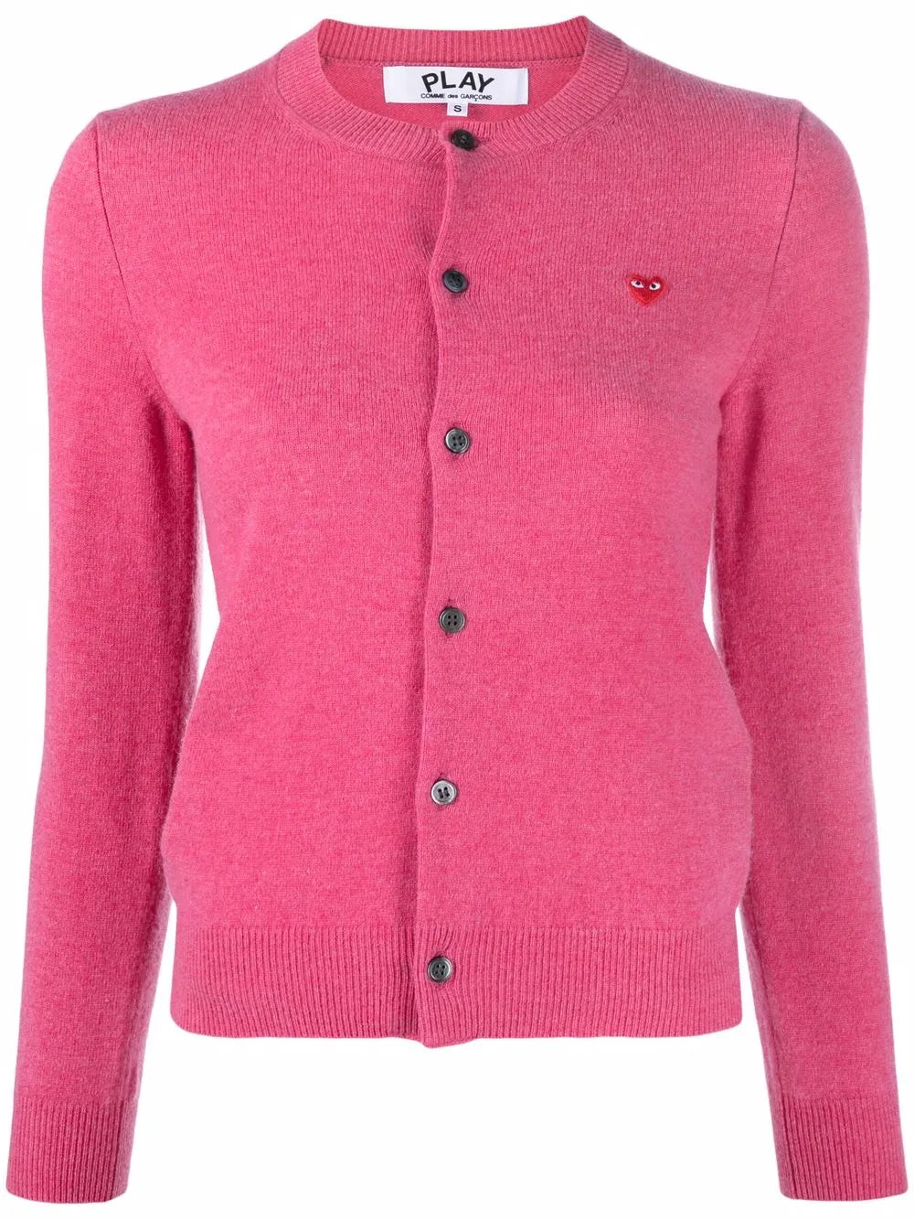Logo-Patch Fine-Knit Cardigan