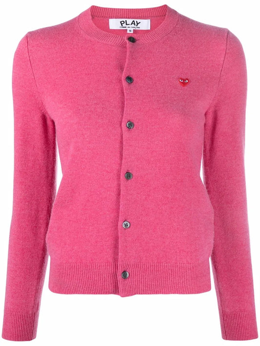 Logo-Patch Fine-Knit Cardigan