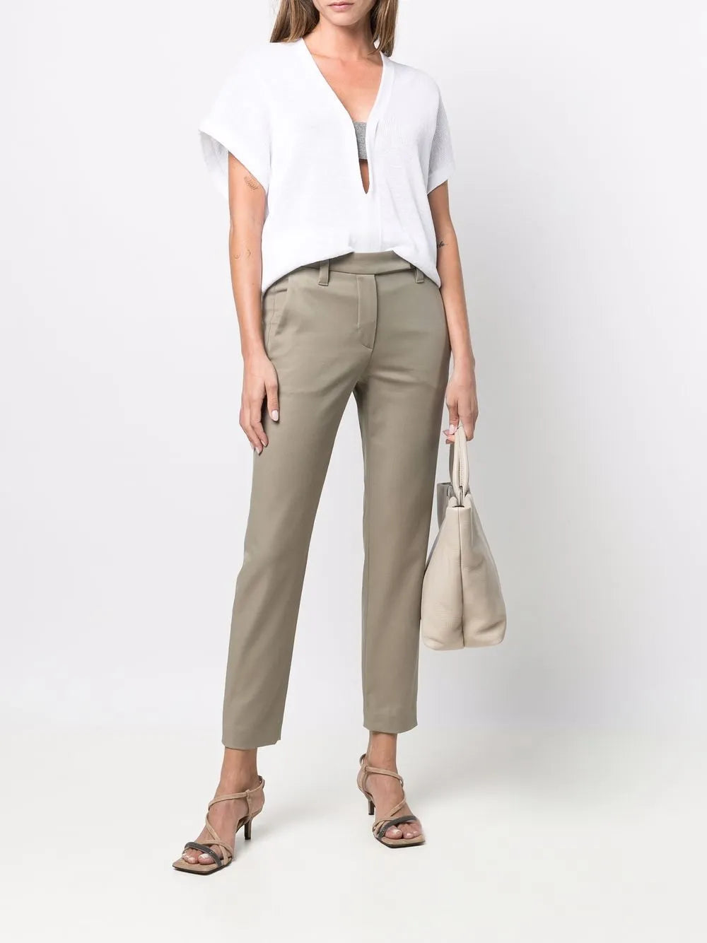 Elasticated-Waist Cropper Trousers