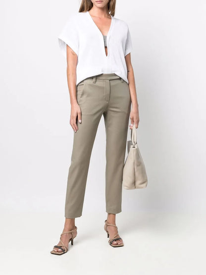 Elasticated-Waist Cropper Trousers