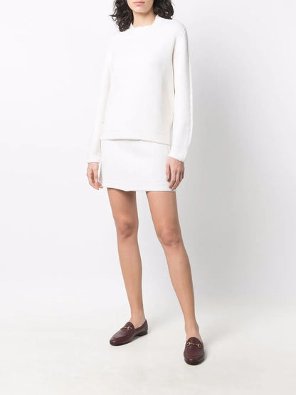 Contrast-Stitch Mini Skirt