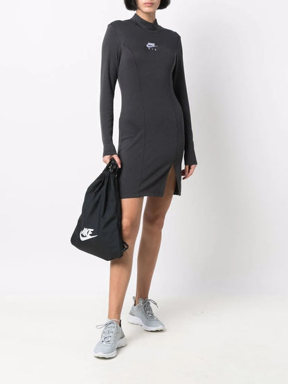 Swoosh-Embroidered Sweater Dress
