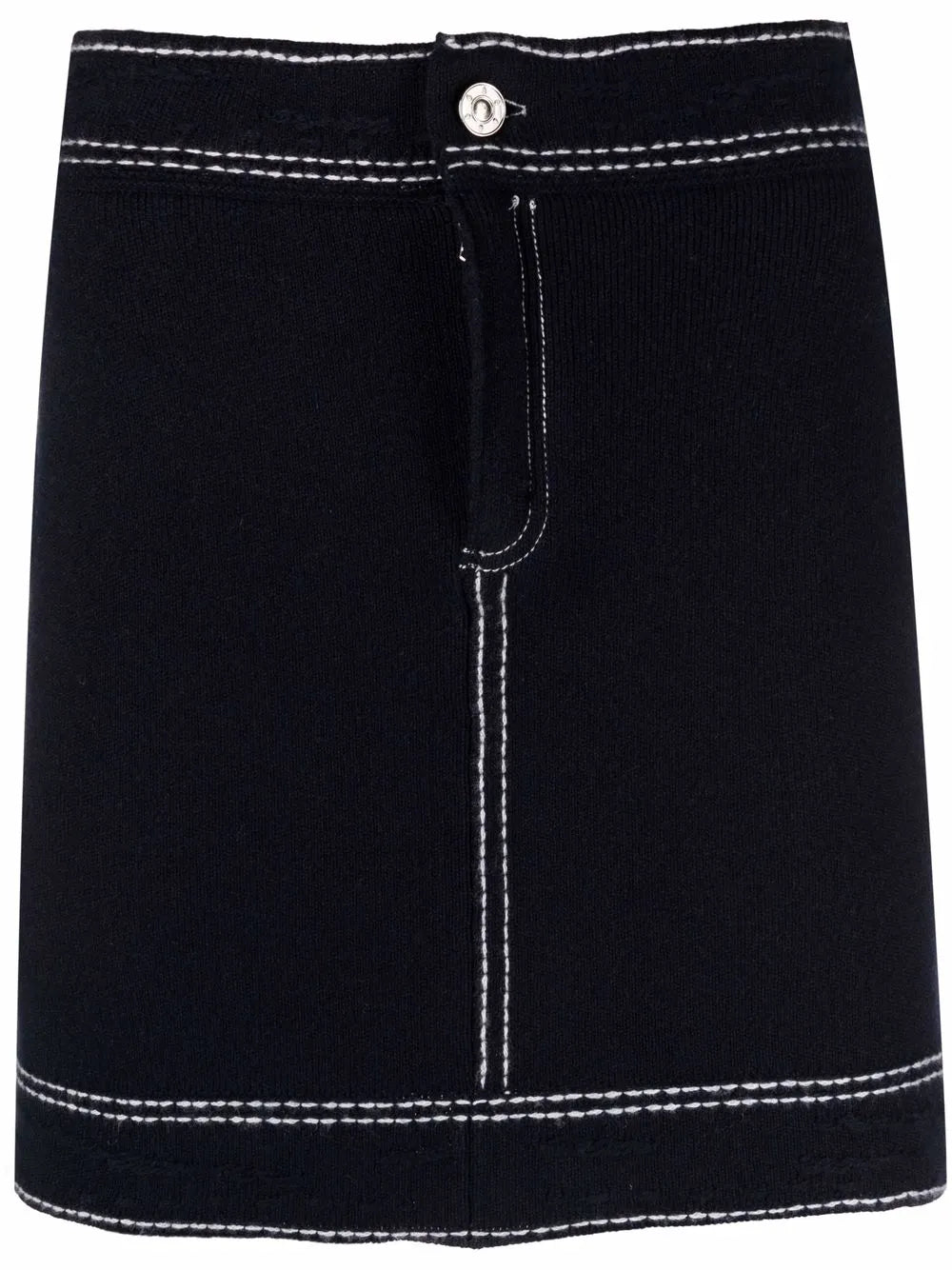 Contrast-Stitch Mini Skirt