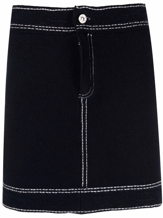 Contrast-Stitch Mini Skirt