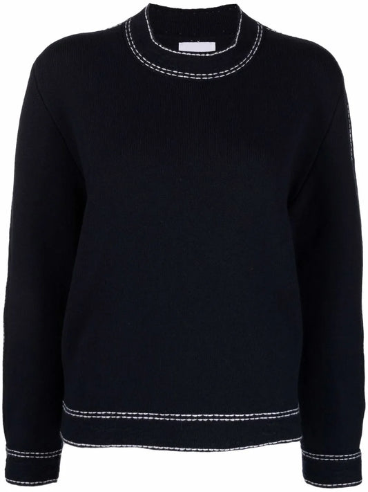 Contrasting-Stitch Jumper