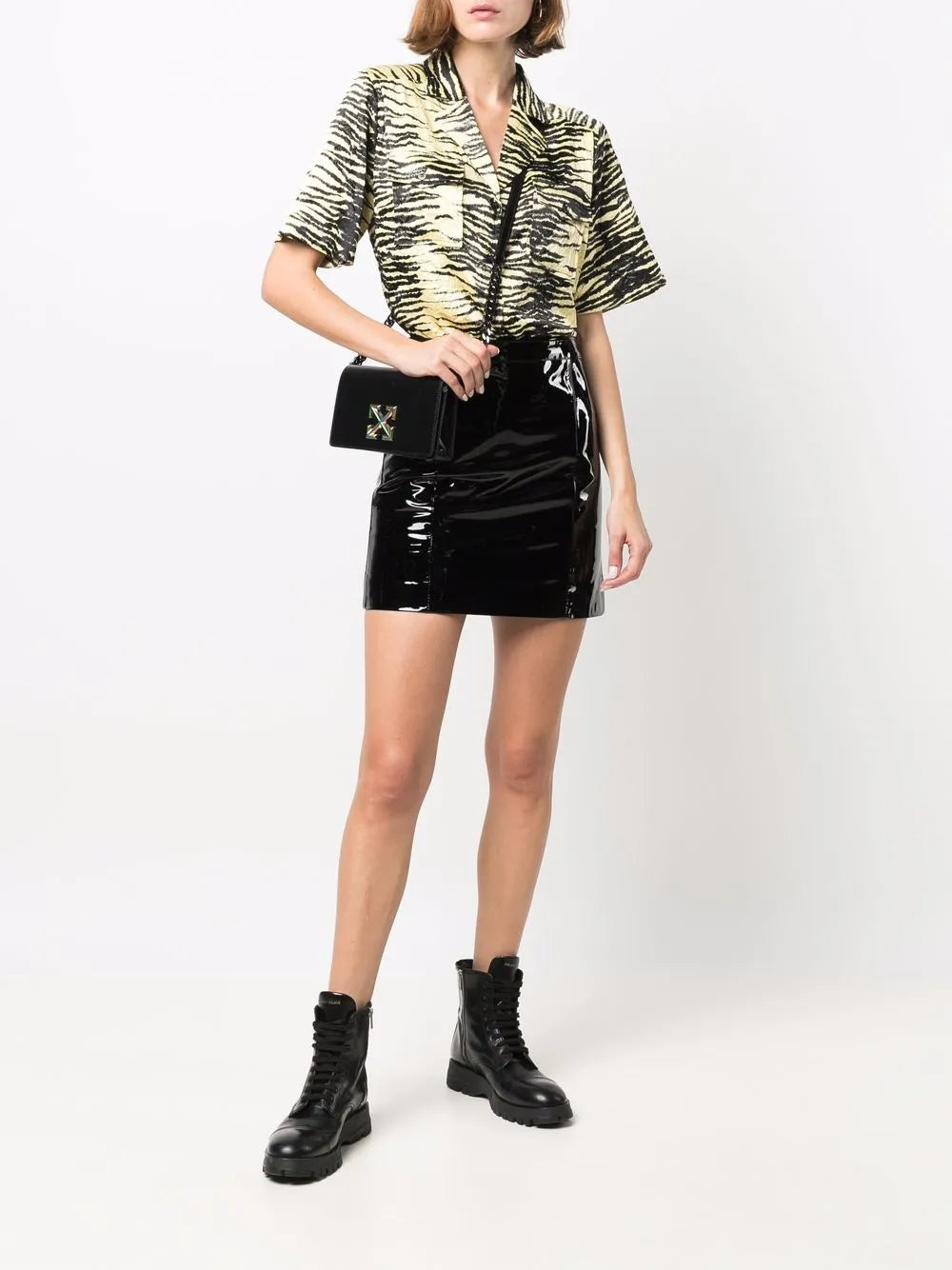 Vinyl Leather Mini Skirt