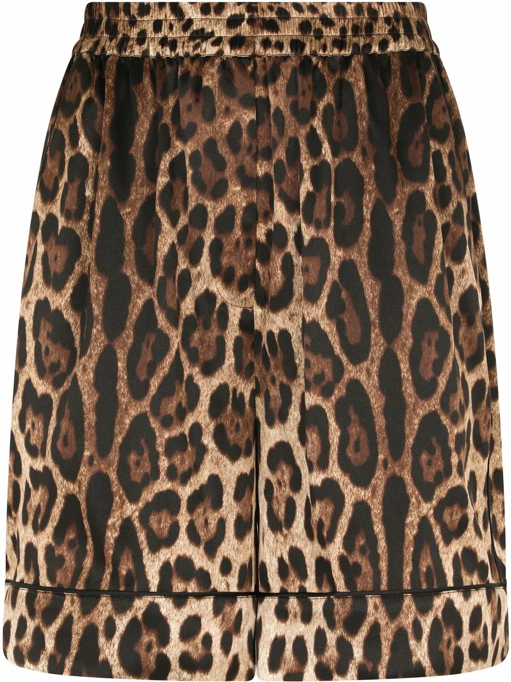 Leopard-Print Silk Shorts