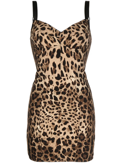 Leopard-Print Corset Minidress