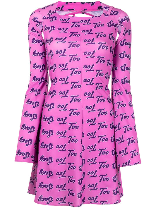 Slogan-Print Short Dress