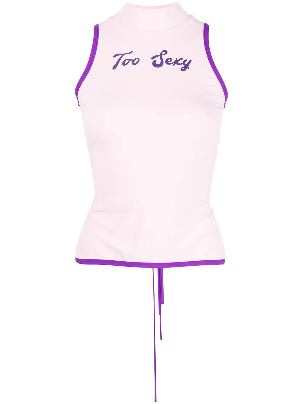 Slogan-Print Open-Back Vest