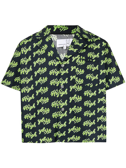 Slogan-Print Short-Sleeved Shirt