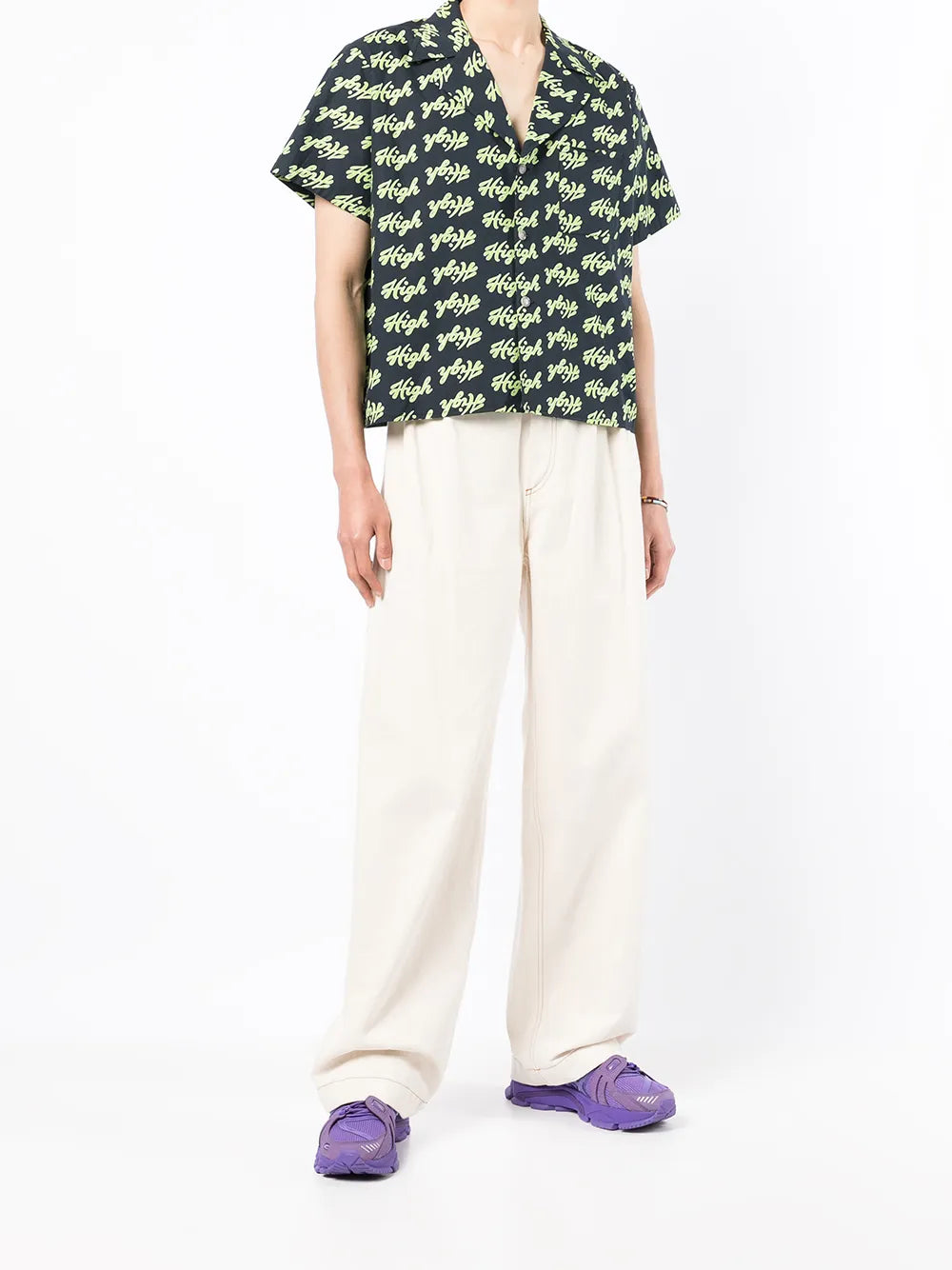 Slogan-Print Short-Sleeved Shirt