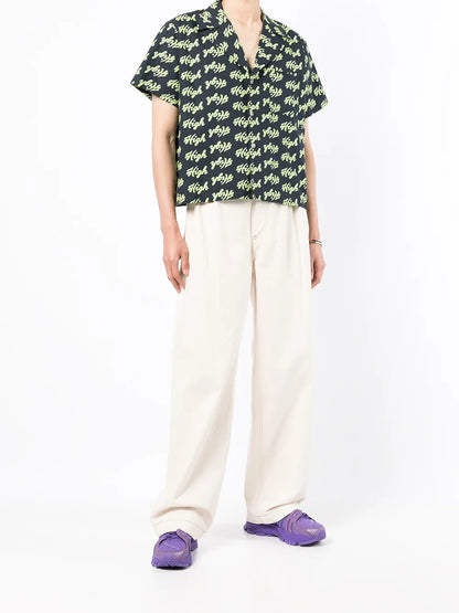 Slogan-Print Short-Sleeved Shirt