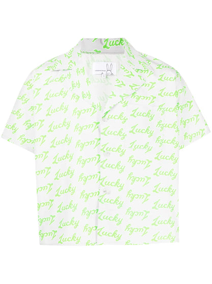 Slogan-Print Short-Sleeved Shirt
