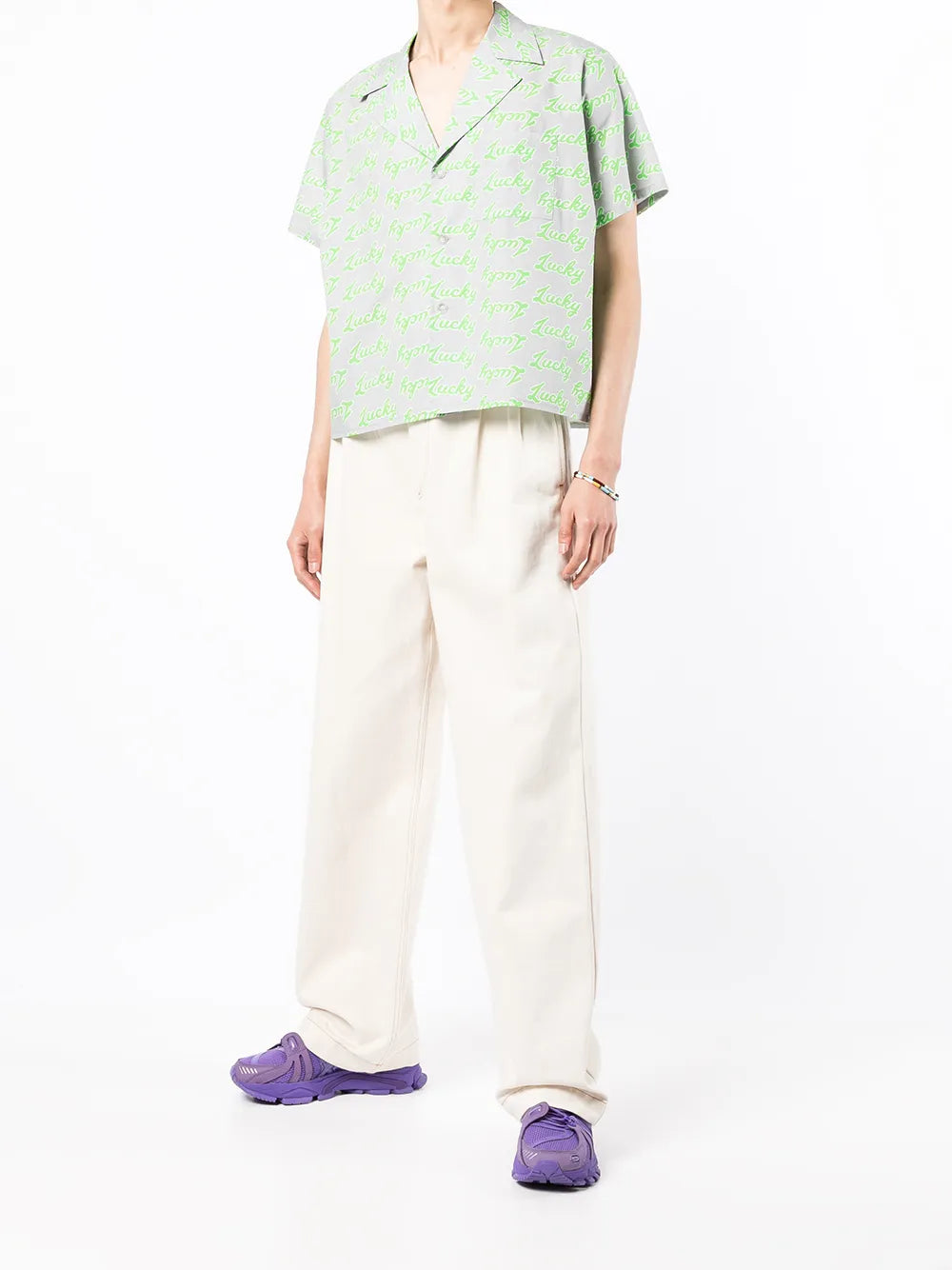Slogan-Print Short-Sleeved Shirt
