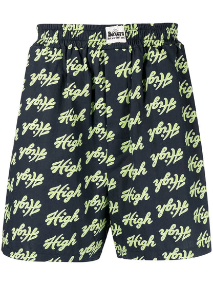 Slogan-Print Cotton Shorts