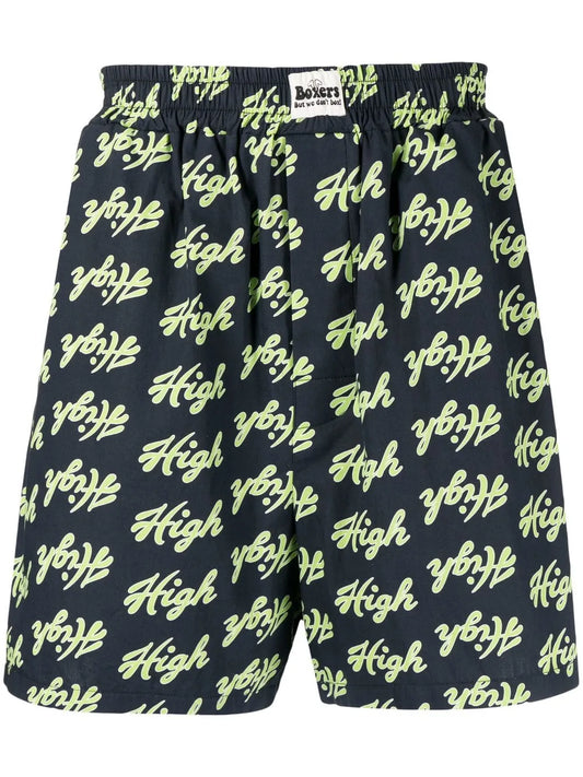 Slogan-Print Cotton Shorts