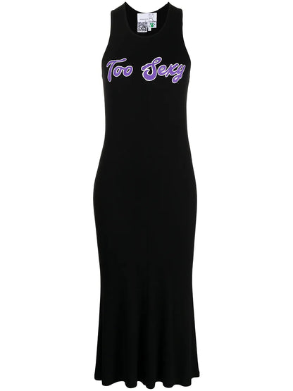 Slogan-Print Long Dress